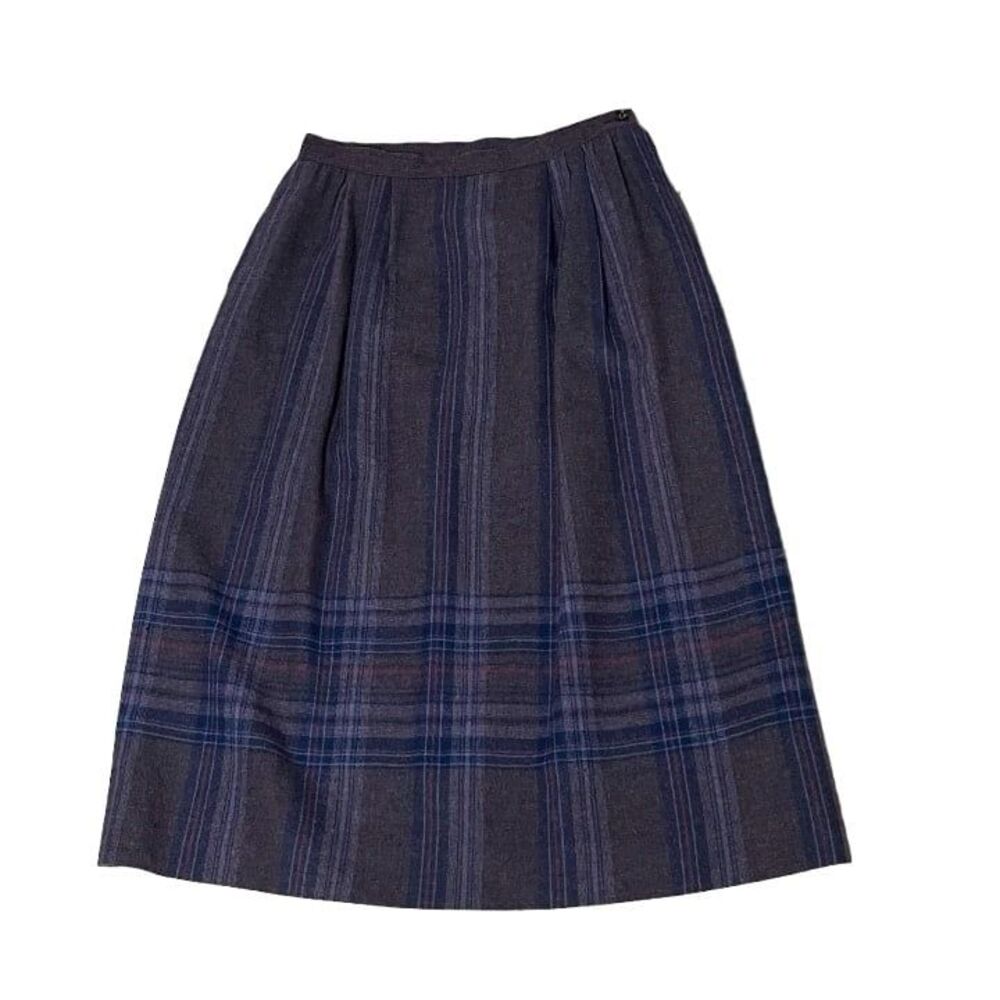 PENDLETON Purple Plaid Wool Skirt Midi Fully Lined VINTAGE Size 10 - Picture 4 of 10